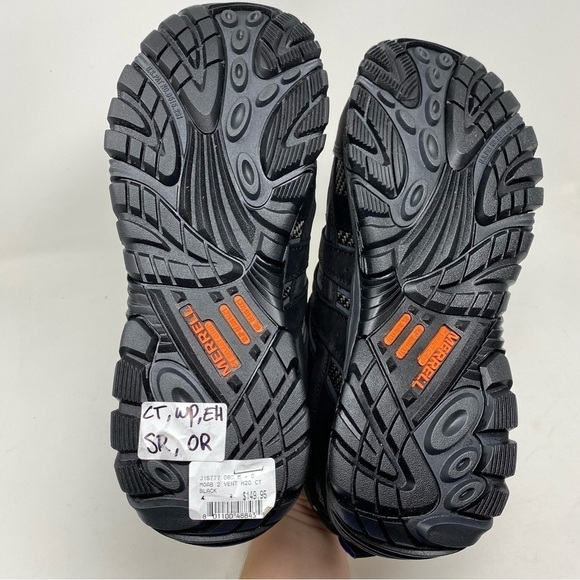 MERRELL WORK Men's Moab 2 Vent Composite Toe Waterproof Work Shoe Black - J15777 - Picture 7 of 8